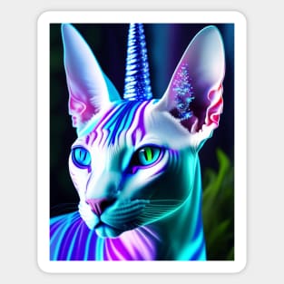 Glowing Unicorn Hybrid Sphynx Sticker